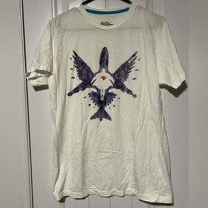 Threadless Cream Superman T-Shirt with Black Bird Graphic